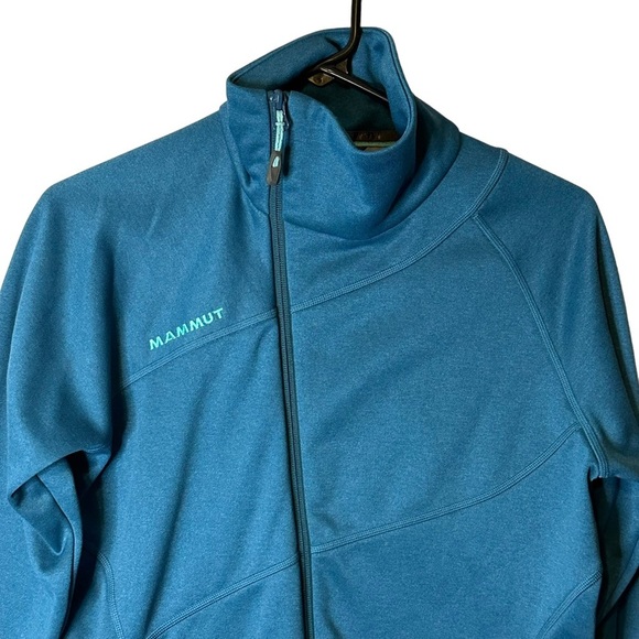 Mammut‎ Teal Blue Borah Fleece Asymmetrical Jacket Women’s Small 1010-19190 - Picture 2 of 12